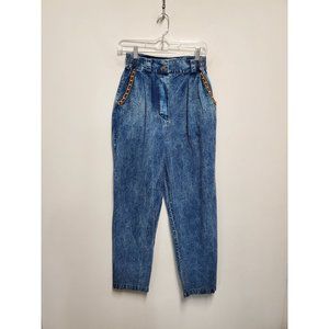 Vintage Denim Jean Pants Pretty Bleu Small High Waisted Mom